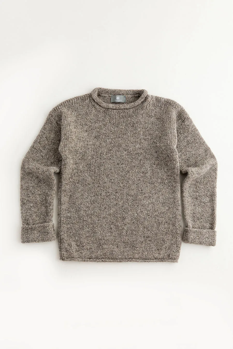 Womens Chunky cuffed jumper - natural pebble