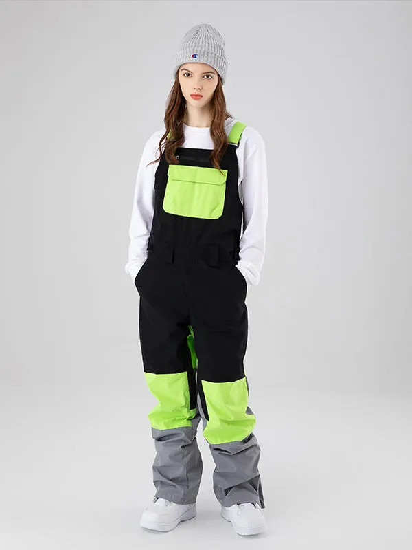 Women's Searipe Mountain Discover Colorblock Snowboard Pants Bibs