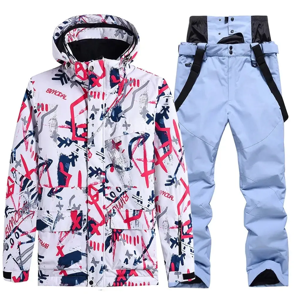 Women's Ski Cargo Jacket & Overall Pants Ski Suits