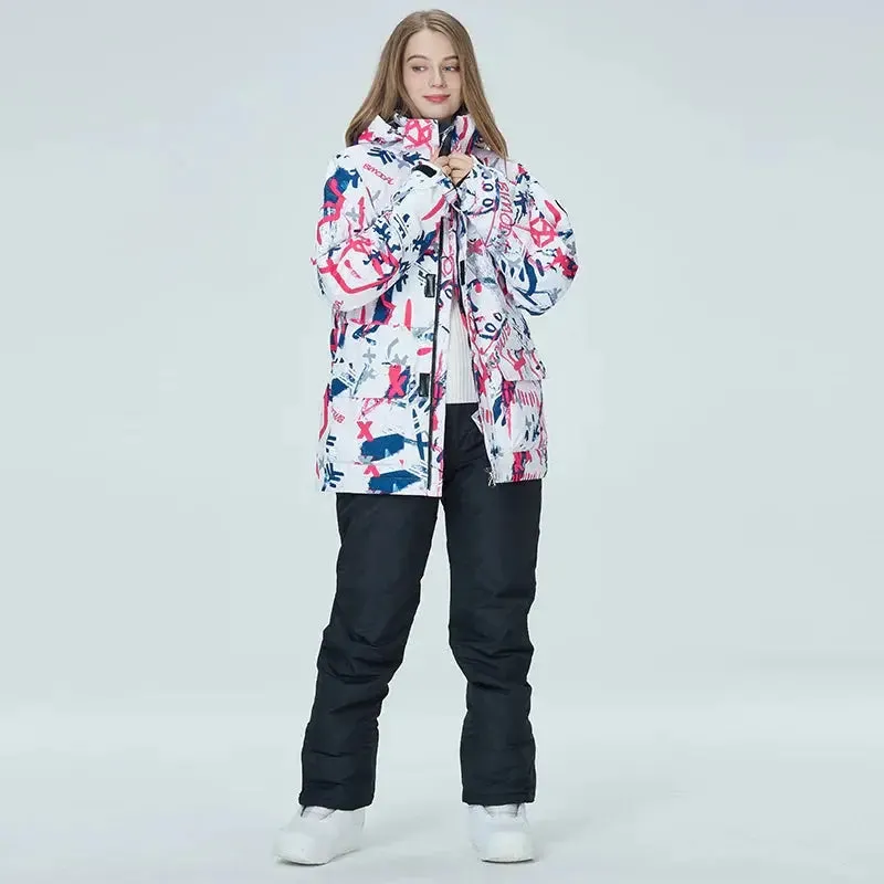 Women's Ski Cargo Jacket & Overall Pants Ski Suits