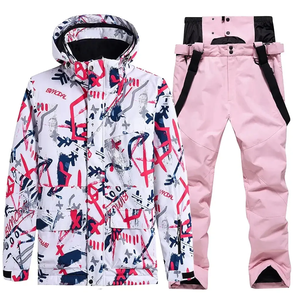 Women's Ski Cargo Jacket & Overall Pants Ski Suits