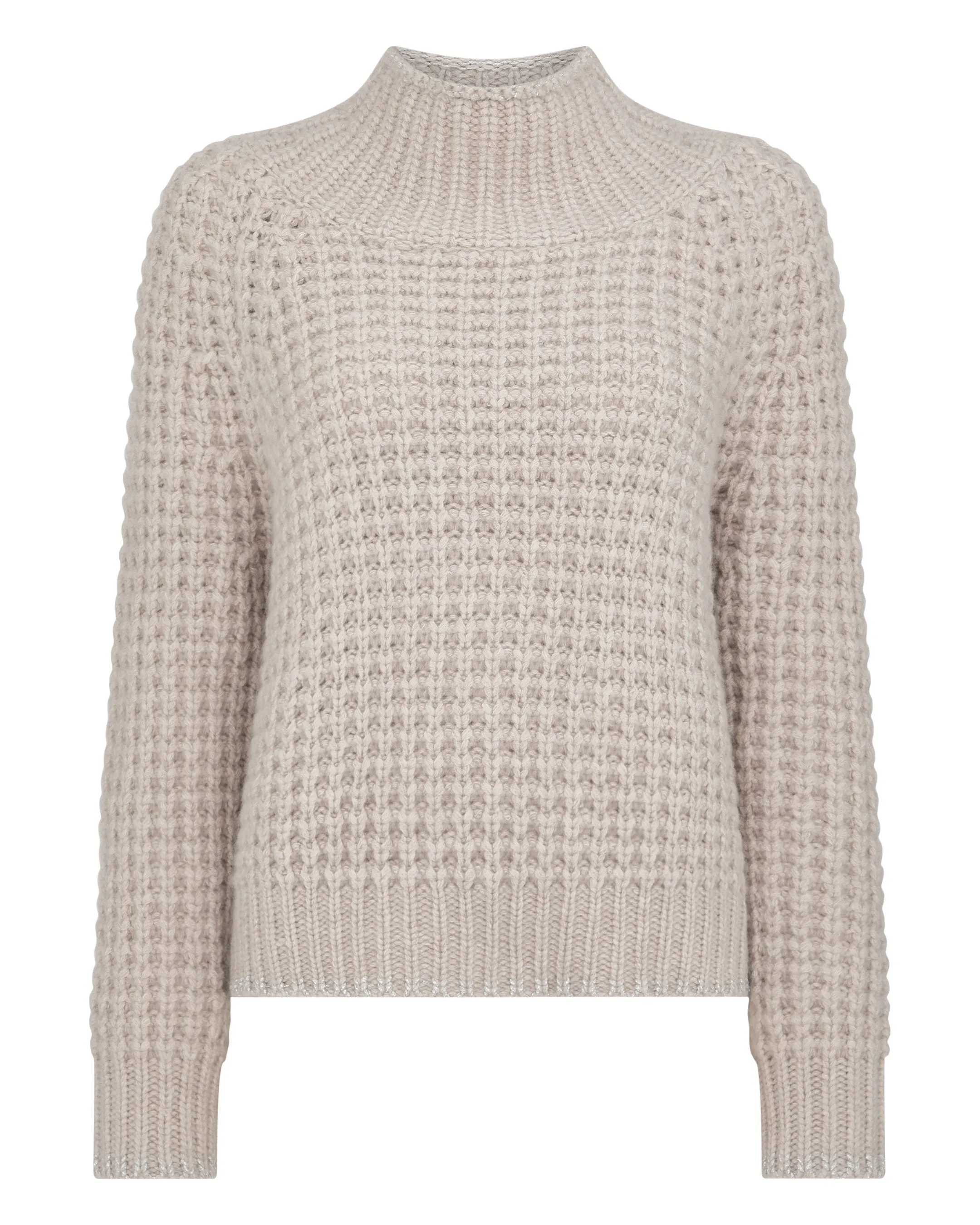 Women's Super Chunky Rib Cashmere Jumper Sand Brown