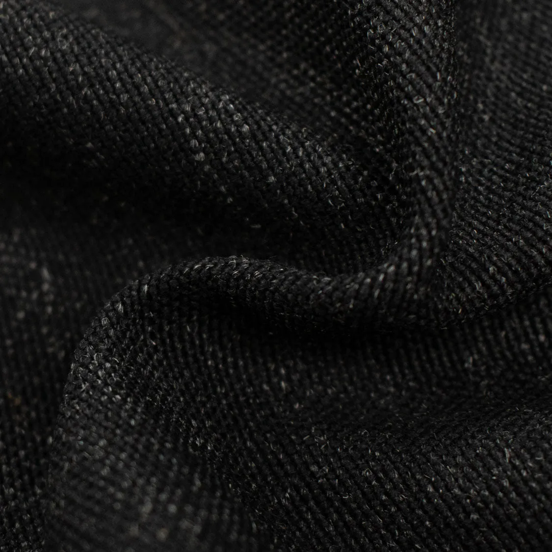 Wool Suiting Heavy Weight Design-13 Black Stiff